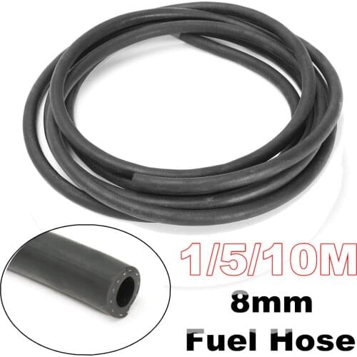 New Black 1/5/10M 8mm Universal Rubber Reinforced Fuel Hose Tube Pipe Line Black for Petrol Oil for Diesel Motorcycle