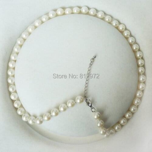 Natural South Sea Shell Pearl Necklace Fashion Highlight White AAA 8MM Bead Necklaces Charm Gift for women Jewelry