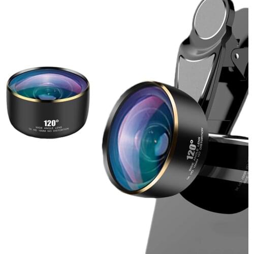 120 Degree Phone Wide Angle Lens 0.6X 16mm HD No Distortion Cellphone Camera Lenses for iPhone Huawei Most Smartphones in Market