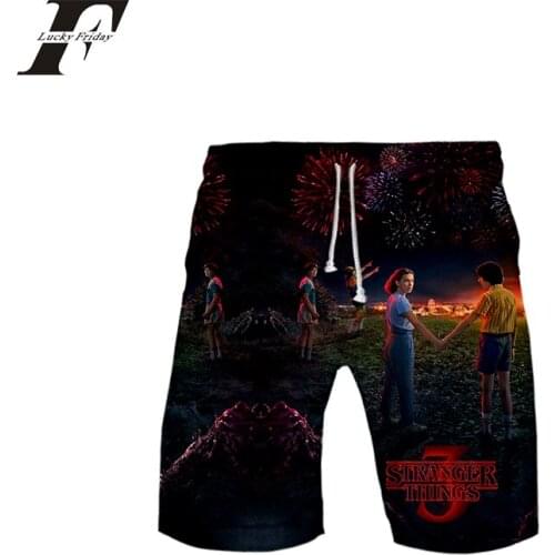 New Stranger Things shorts men/women Horror TV series Stranger Thing 3D summer trend shorts 2019 popular casual summer shorts