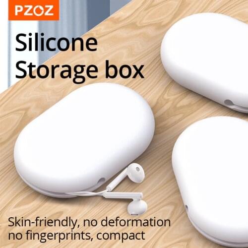 PZOZ Silicone Storage Box For iPhone 12 Mini pro MAX X XS 8 7 6s Plus USB C type C micro Cable Storage Earphone Case Accessories
