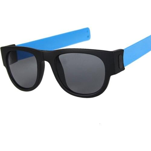 Folding Vintage Sunglasses Women Slap Sport Foldable Wristband Sun Glasses Male Female Novelty Design Round Mirror Oculos