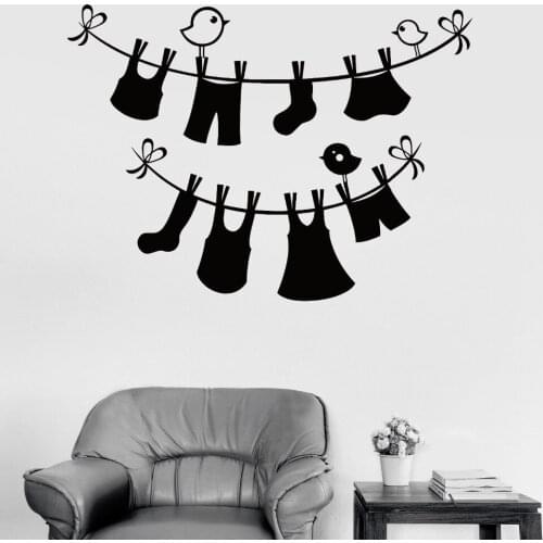 Laundry Service Room Wall Decor Vinyl Wall Art Stickers Home Decor Living Room Bedroom Wash Things Decals Waterproof Mural ZB552