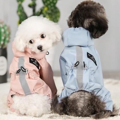 Reflective Dog Raincoat Waterproof Dog Rain Jacket Coat Clothes Small Medium Dogs Hoodies Jumpsuit Raincoats French Bulldog