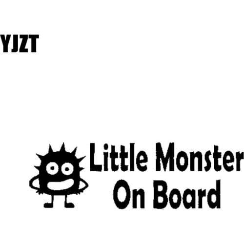YJZT 16.5CM*5.1CM LITTLE MONSTER ON BOARD Car Sticker Decal Vinyl Black Silver C10-00658