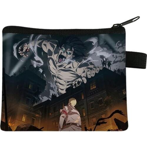 Anime Attack on Titan Cosmetic Bag Women Makeup Bags Levi Mikasa Eren Ladies Cosmetic Cases Organizer Storage Bags