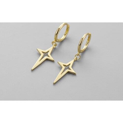 Womens Fashion Simple Style Tiny Hoop Earrings Small Smooth Huggies With Cross Pendant Charming Dangle Earring Accessories