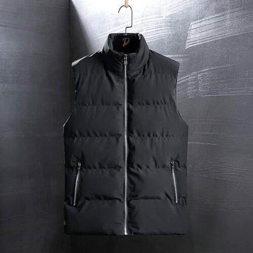 Men Vest Jacket Male Spring Autumn Sleeveless Jackets Stand Collar Plus Size Waistcoats Casual Vest Solid Mens Vests Men Coats