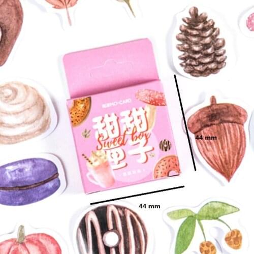 24Box Sticker Cute Flower Plant Bread Pine Nut Decoration Children Scrapbooking Stick Label Diary Stationery Album Wholesale