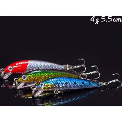 3pcs/lot 4 g/5.5 cm/ minnow fishing lure Plastic Hard Artificial bait Fishing lures isca artificial bait