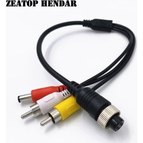 40Pcs M12 4Pin Aviation Head Female Plug to 2 RCA + DC Male Extension Cable Adapter for CCTV Camera Security DVR Microphone Wire
