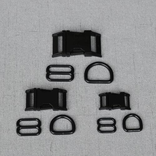 50 Sets 15mm/20mm/25mm Metal D Ring Adjustable Release Buckle For Pet Dog Collar Webbing Cat Necklace Handmade DIY Accessory