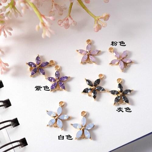 50pcs/lot Gold Color Alloy Material Flower Connector Charm Pendant For Earring Diy Wedding Handmade Jewelry Making