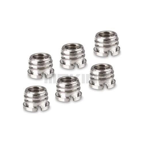 6 pcs 1/4" to 3/8" Convert Screw Adapter for Tripod & Monopod light stand Brass Meteria