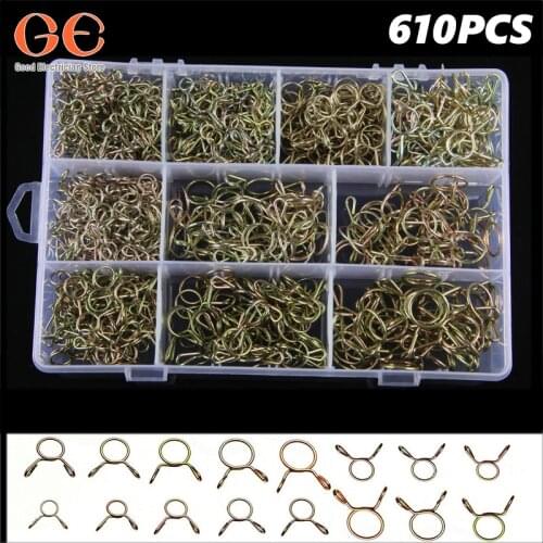 610Pcs Fuel Line Hose Tubing Spring Clip kit Oil Pipe Air Tube Clamps Set clamps for woodworking woodworking clamps