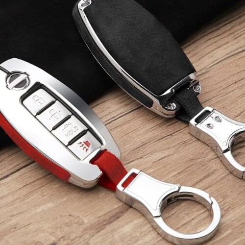 Car Suede Leather Key Case Holder Cover For Nissan Qashqai J10 J11 X-Trail t31 t32 kicks Tiida Pathfinder Murano Note Juke