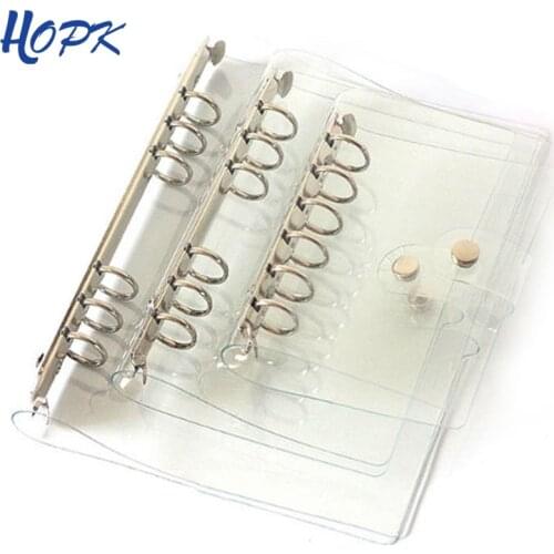 A5/A6/A7 Binder Loose Notebook Binding Coil Spiral School DIY 6 Hole Diary Planner Agenda Traveler Journal Transparent PVC Cover