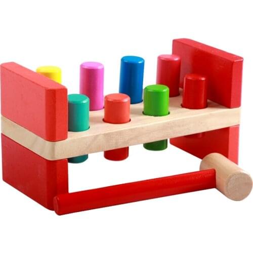 Baby wood toy noise maker knocking assembling wooden toys