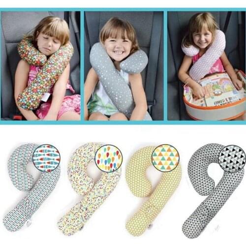 Kids Shoulder Pillow Baby Car Seat Belts Sleep Pillows U-shape Stroller Accessories Cotton Neck Hold Spine Protection Pillow