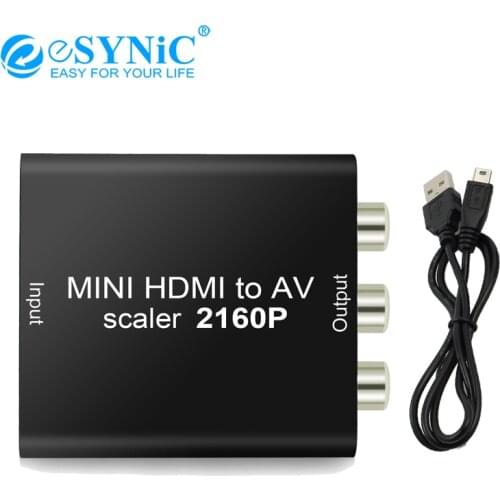 ESYNiC 192KHz HDMI-compatible To CVBS Converter Support 4Kx2K HDMI-compatible To AV CVBS Composite Adapter Support NTSC PAL