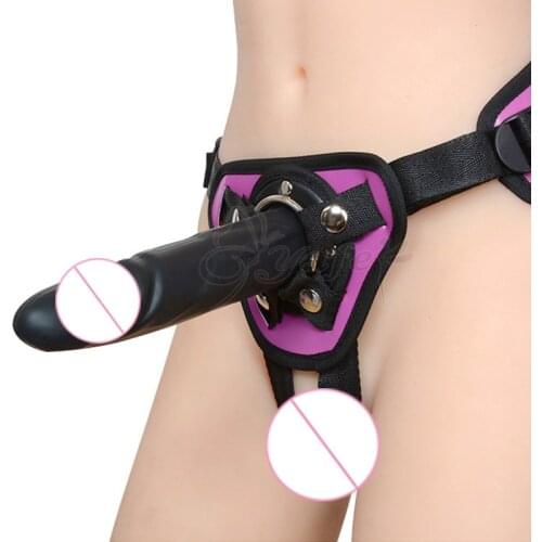 Wearable Realistic Dildo Lesbian Strapon Bondage Strap On Dildo PU Leather Roleplay Panties Erotic Intimate Adult Game Sex toys