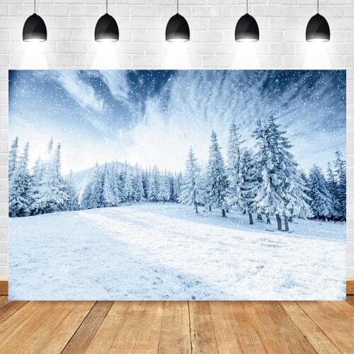 Yeele Winter Christmas Background Photography Snowflake Sky Pine Snowfield Backdrop Baby Photographic Photo Studio Photophone