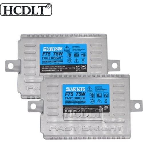 HCDLT 2PCS 75W Slim HID Ballast 12V Car HID Xenon Ballast Replacement For H1 H3 H7 H8 H9 H11 9005 9006 H4 Headlight Xenon Bulb