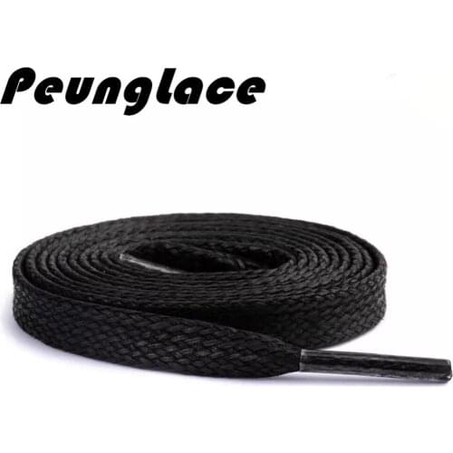 Quality PeungLace 1000 pairs/lot Black Dress Laces Flat Waxed Cotton Shoelaces