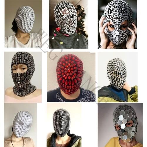 Rave Costumes Pearl Couturte Mask Accessories Halloween Festival Clothes Outfits Stage Gear Gogo Show