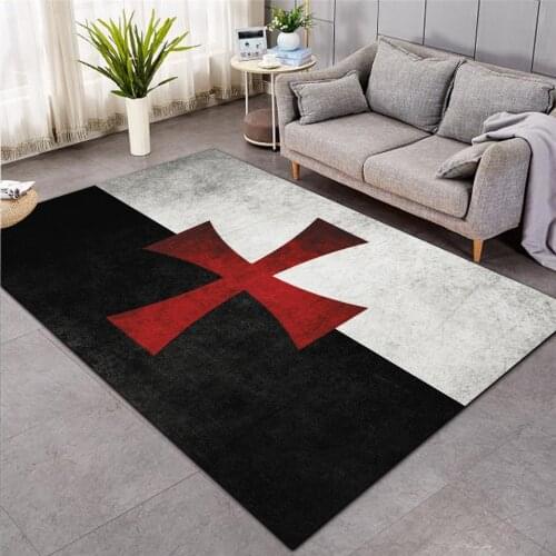 Knights Templar cavalier Carpet Soft Flannel 3D Print Rug Parlor Mat Area Rug Anti-slip Large Carpet Rug Living Room Decor 006
