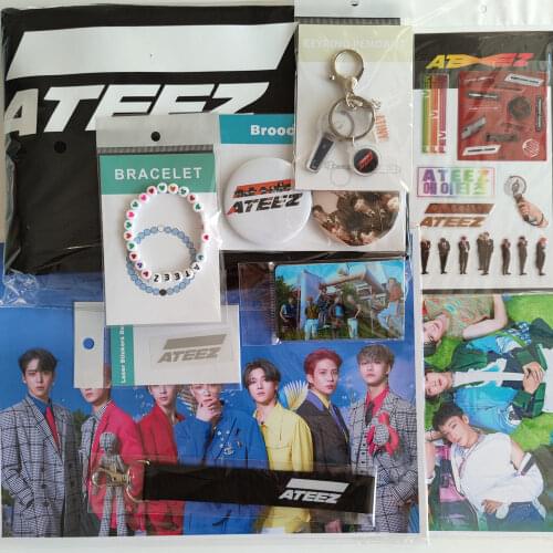 Kpop ATEEZ ATINY ZERO FEVER Part 2 All To Action Teaser The Expedition Tour Key Chain Photo Cards Sticker Posters Lanyard Set