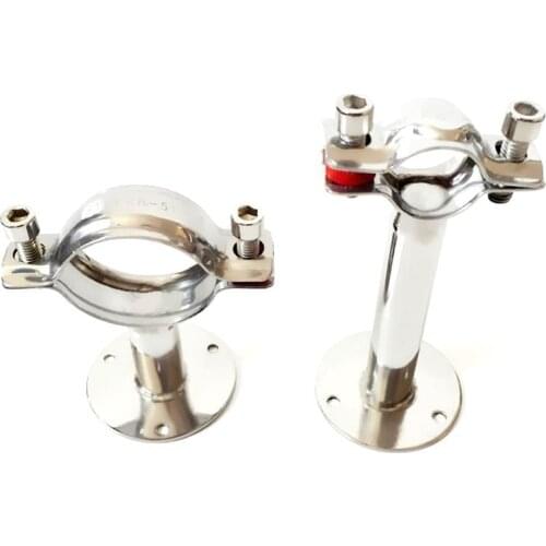 45-48mm 1-3/4" 45mm Pipe Hanger Bracket Clamp Support Clip With Base Plate 304 Stainless For Beer Brewing L=100mm