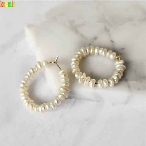 Kshmir 2020 Women beaded geometry. Irregular cast of pearl earrings, for womens unique natural freshwater pearl earrings