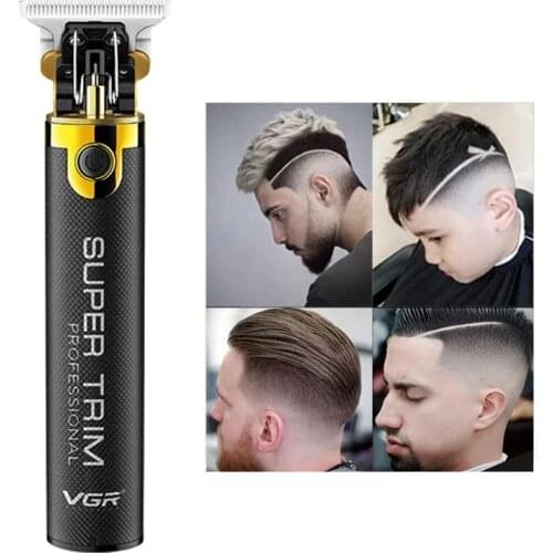 VGR Cordless Rechargeable Hair Trimmer Men Barber Outlining Hair Clipper Electric Hair Cutting Machine Haircut Lithium Battery