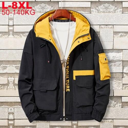Autumn Spring Plus Size 8xl 7xl 6xl 5xl Gradient Bomber Jackets Men Korean Style Fashion Windproof Windbreaker Jacket Coats Man
