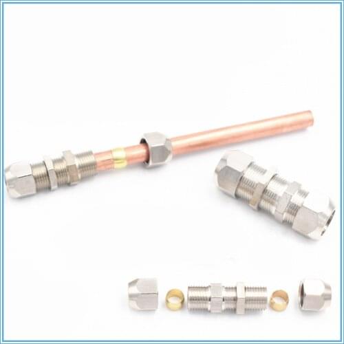 Copper plated nickel plated set plate/board/bulkhead straight through copper tube oil joint pm-6/8/10/12mm