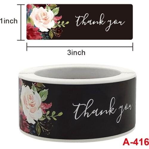 Thank You Stickers Roll Cute Flowers Pattern 120-Count Stickers Round for Wedding Birthday Party Favors Holiday JR Deals