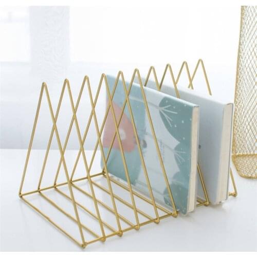 Nordic minimalist metal triangle desk shelf Living room study desk storage rack