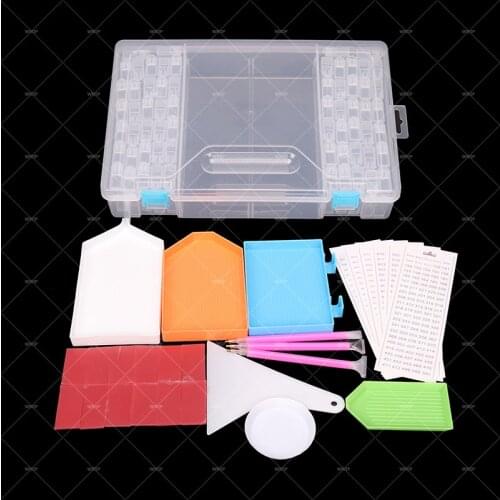 New 64/124Grids Diamond Painting Boxes Large Capacity Cross Stitch Cases Storage Organizer Embroidery Accessories Tools Kits