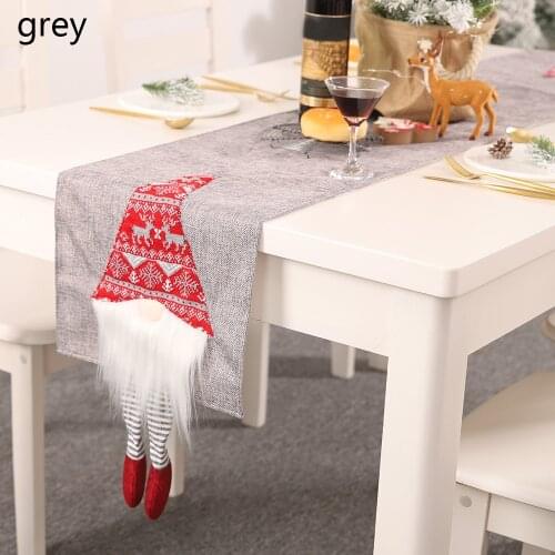 Christmas Table Runner Imitation Linen Tablecloth Table Runners Dinning Table Flag Xmas New Year Christmas Decorations For Home
