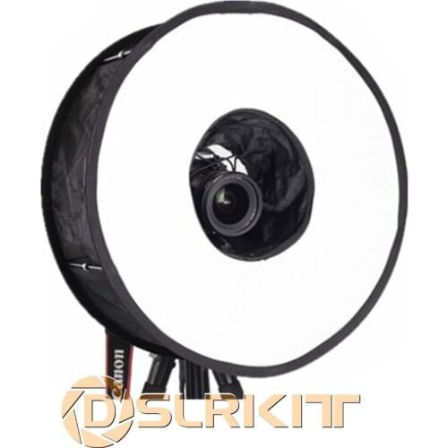 Collapsibe 18"/46cm Macro Ring Circular Round Diffuser Softbox for Speedlites