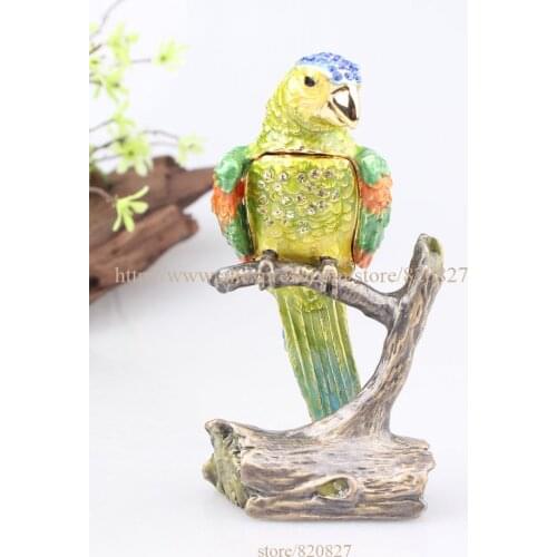 NEW Bird Crystals Jewellery Jewelry Trinket Box Bird Box Crystals Jewelry Box, Trinket, Pill Box Trinket Figurine