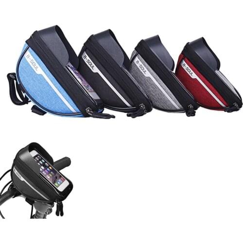 Bicycle Bag Bike Tube Handlebar Bag Polyester Waterproof Touchscreen Phone Holder Cycling Mount Case For Bike Accessories
