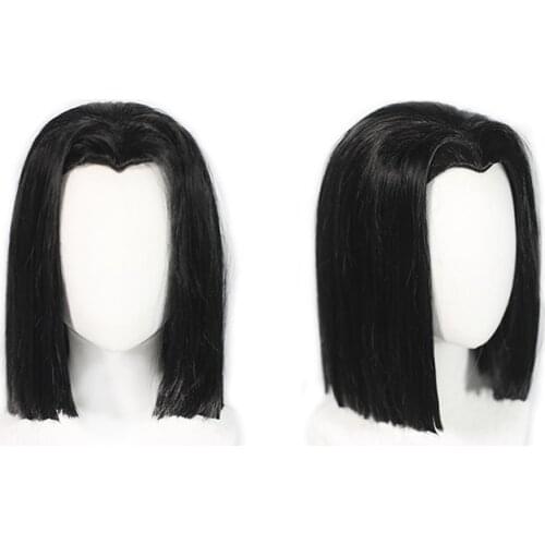 Demon Slayer Kimetsu No Yaiba Ubuyashiki Kagaya Black Short Cosplay Heat Resistant Synthetic Hair Halloween Party + Free Wig Cap