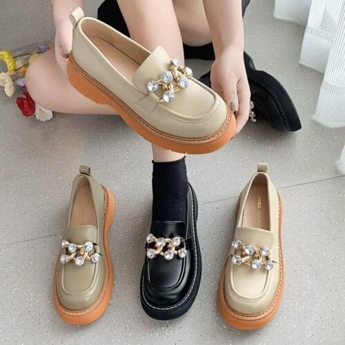 British Style Leather Shoes for Women 2021 Spring Autumn New Loafers Women Shoes Shallow Fashion Casual Student Platform Shoe