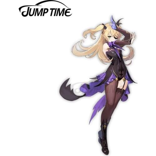 Jump Time 13 x 6.5cm For Genshin Impact Fischl Car Stickers Windows Waterproof Decal Motorcycle Helmet Laptop Bumper Decoration