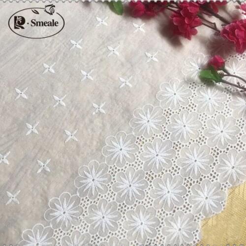 High Quality Cotton Embroidery Lace Trim DIY Clothing Decorative Lace Sewing Accessories Skirt Length 43CM RS599