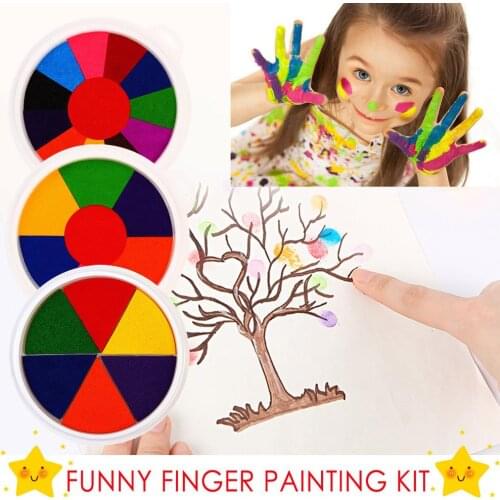 Funny DIY Washable Finger Painting Drawing Toys Baby Funny Graffiti Colored Drawing Craft Inkpad Stamps Drawing Toy For Children