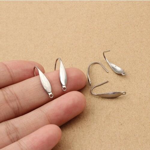 20pcs/lot Stainless Steel Earring Hooks Ear Wire Base Settings For DIY Earrings Jewelry Making Clasps 20mm