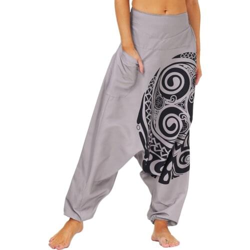 Women and Men Drop Bottom Elastic Waist Loose Fit Baggy Gypsy Hippie Boho Aladdin Yoga Harem Pants